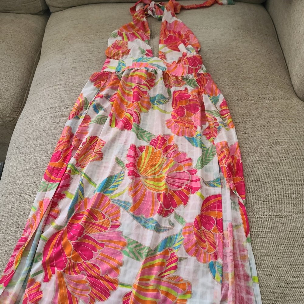 Trina Turk Poppy High Neck Cover Up Dress Sz Medium - Picture 3 of 10